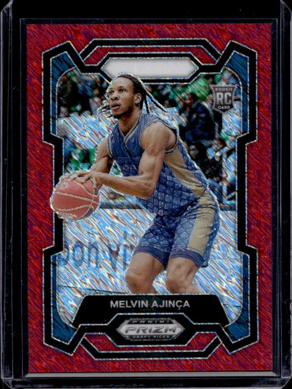 Melvin Ajinca 2024 Prizm Draft Picks #48 Red Shimmer /9 RAW