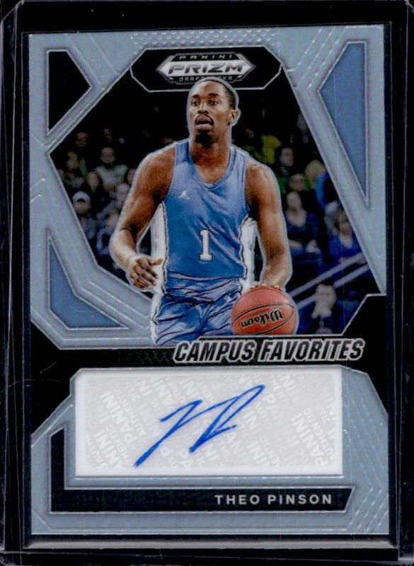 Theo Pinson 2024 Prizm Draft Picks #CFS-TPN Campus Favorites Signatures - Silver RAW