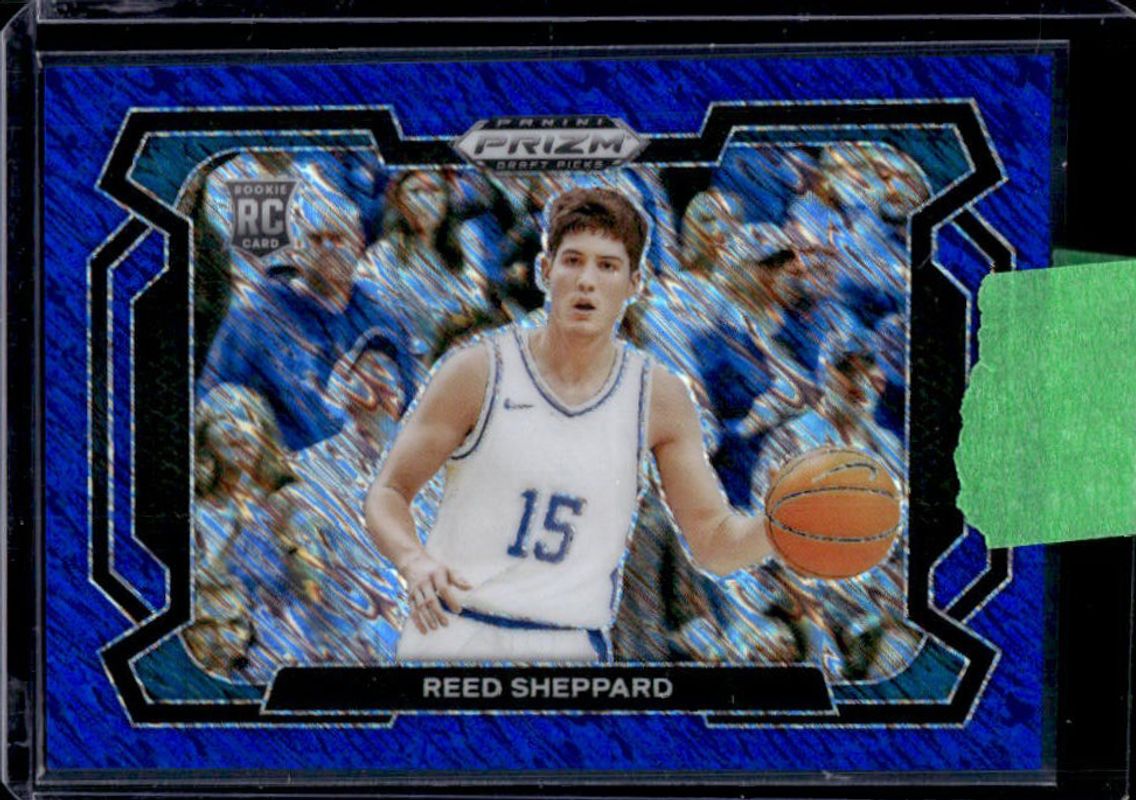 Reed Sheppard 2024 Prizm Draft Picks #21b Blue Shimmer /19 Rookie RAW