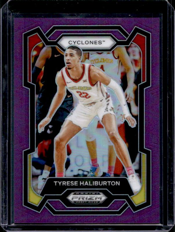Tyrese Haliburton 2024 Prizm Draft Picks #65 Purple /75 RAW