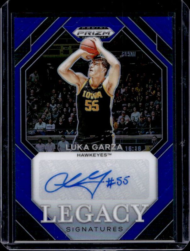 Luka Garza 2024 Prizm Draft Picks #LS-LGZ Legacy Signatures - Blue RAW