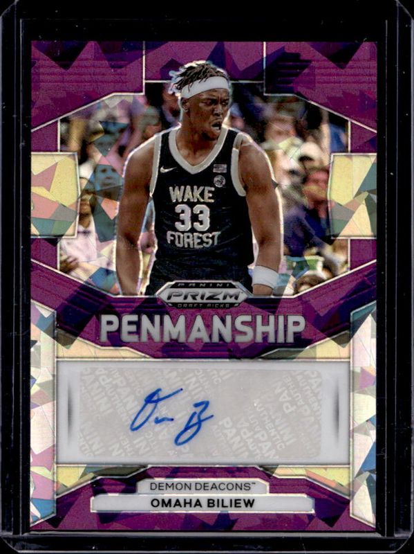 Omaha Biliew 2024 Prizm Draft Picks #P-OBW Penmanship - Purple Ice /99 RAW