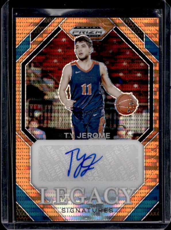 2024 Prizm Draft Picks #LS-TYJ Legacy Signatures - Orange Pulsar /49