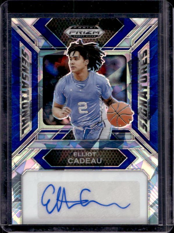 2024 Prizm Draft Picks #SS-ELC Sensational Signatures - Blue Ice /75