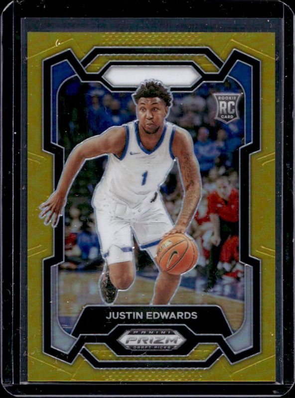 Justin Edwards 2024 Prizm Draft Picks #25 Gold /10 RAW