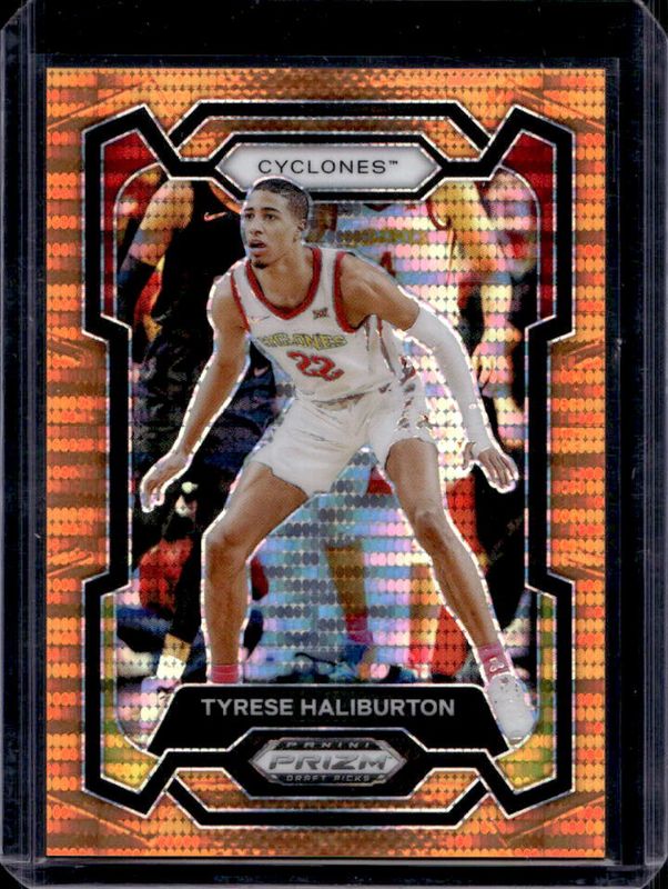 Tyrese Haliburton 2024 Prizm Draft Picks #65 Orange Pulsar /49 RAW