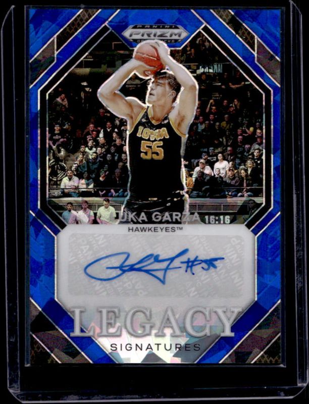 Luka Garza 2024 Prizm Draft Picks #LS-LGZ Legacy Signatures - Blue Ice RAW