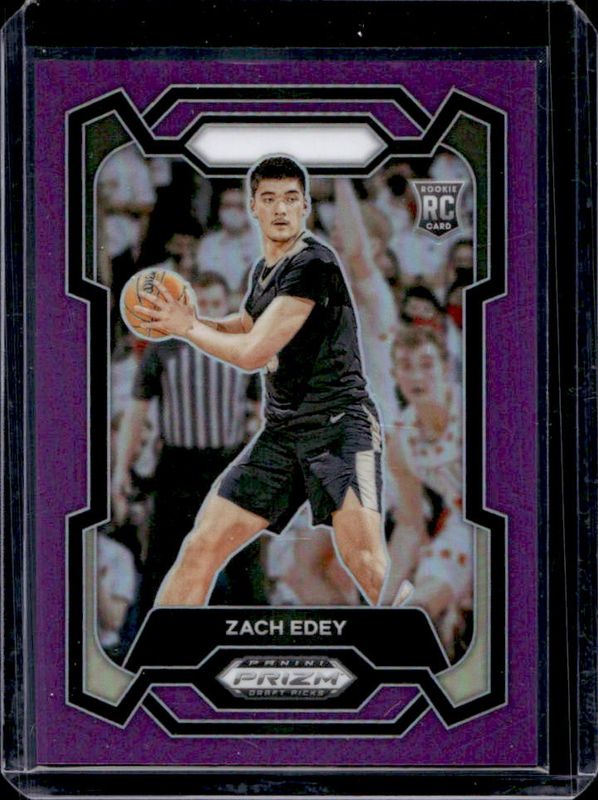 Zach Edey 2024 Prizm Draft Picks #1b Purple /75 Rookie RAW