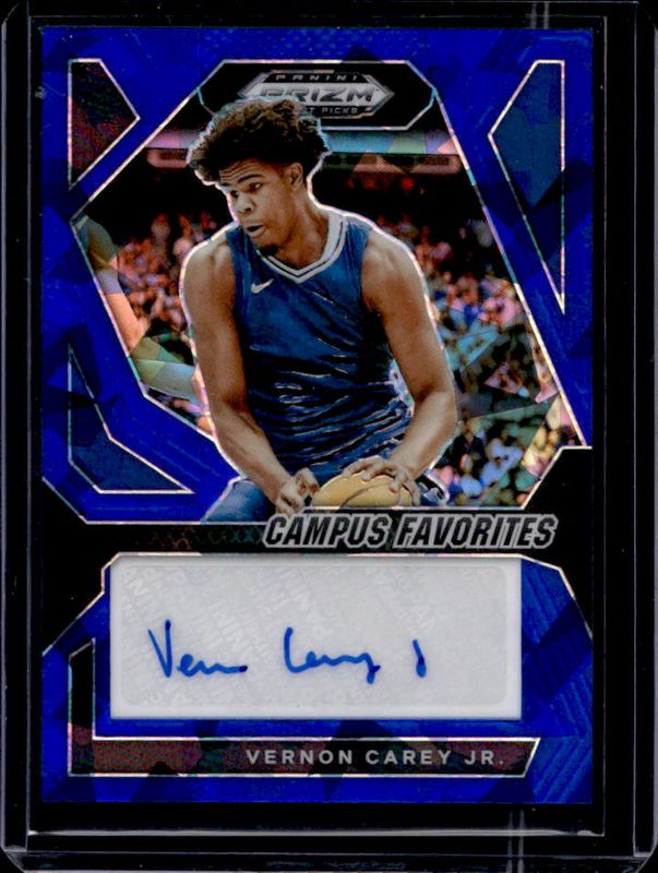 2024 Prizm Draft Picks #CFS-VCJ Campus Favorites Signatures - Blue Ice /75