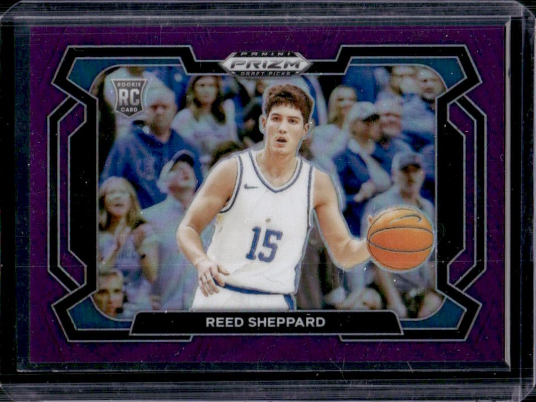 Reed Sheppard 2024 Prizm Draft Picks #21b Purple /75 Rookie RAW