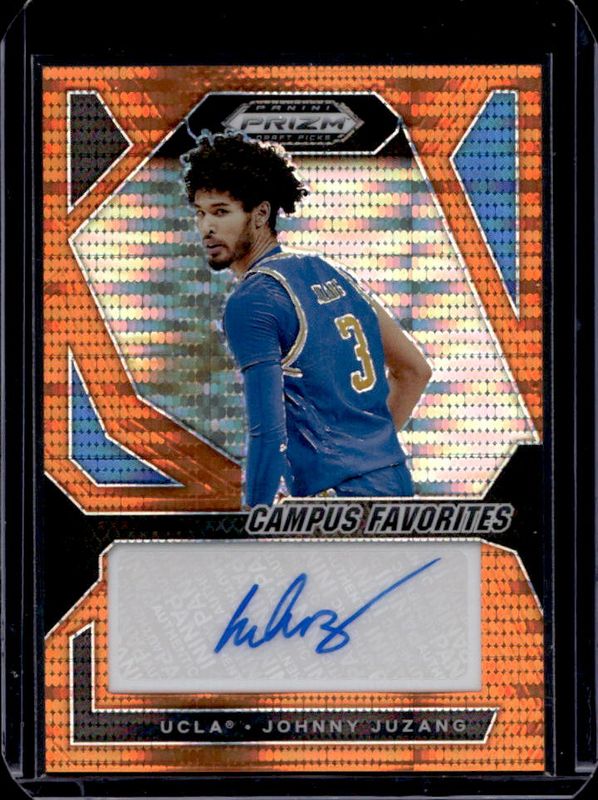 2024 Prizm Draft Picks #CFS-JJZ Campus Favorites Signatures - Orange Pulsar /49