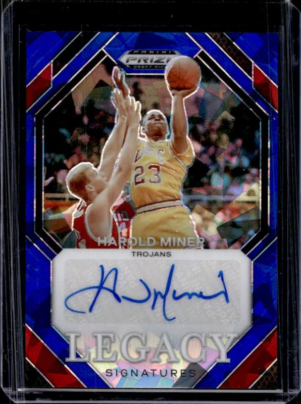 Harold Miner 2024 Prizm Draft Picks #LS-HMN Legacy Signatures - Blue Ice RAW