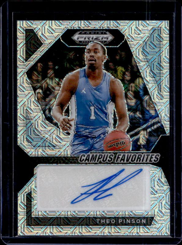 Theo Pinson 2024 Prizm Draft Picks #CFS-TPN Campus Favorites Signatures - Mojo /25 RAW
