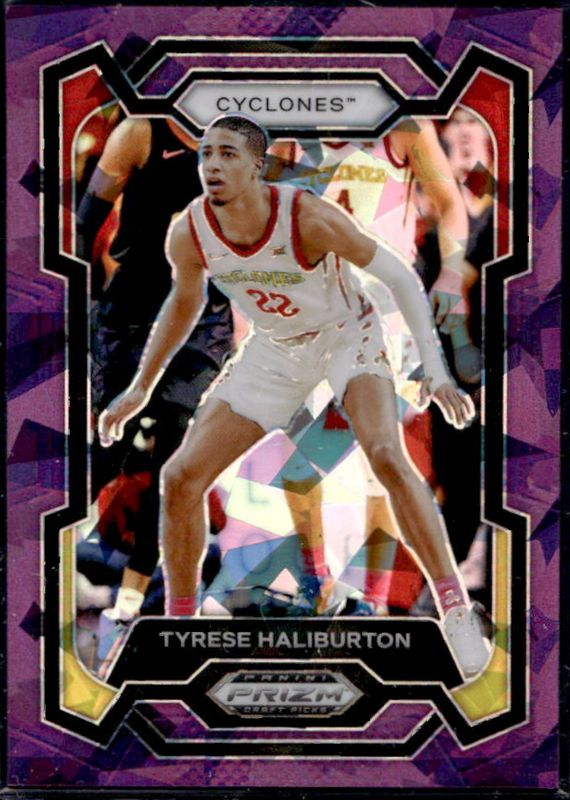 Tyrese Haliburton 2024 Prizm Draft Picks #65 Purple Ice /149 RAW
