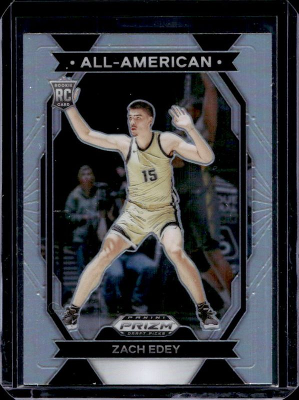Zach Edey 2024 Prizm Draft Picks #15 All-American - Silver Rookie RAW