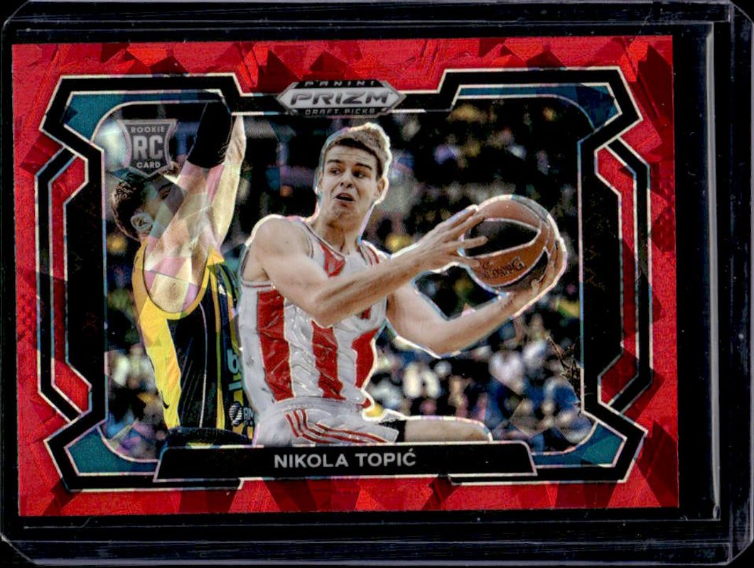 Nikola Topic 2024 Prizm Draft Picks #10b Red Ice Rookie RAW
