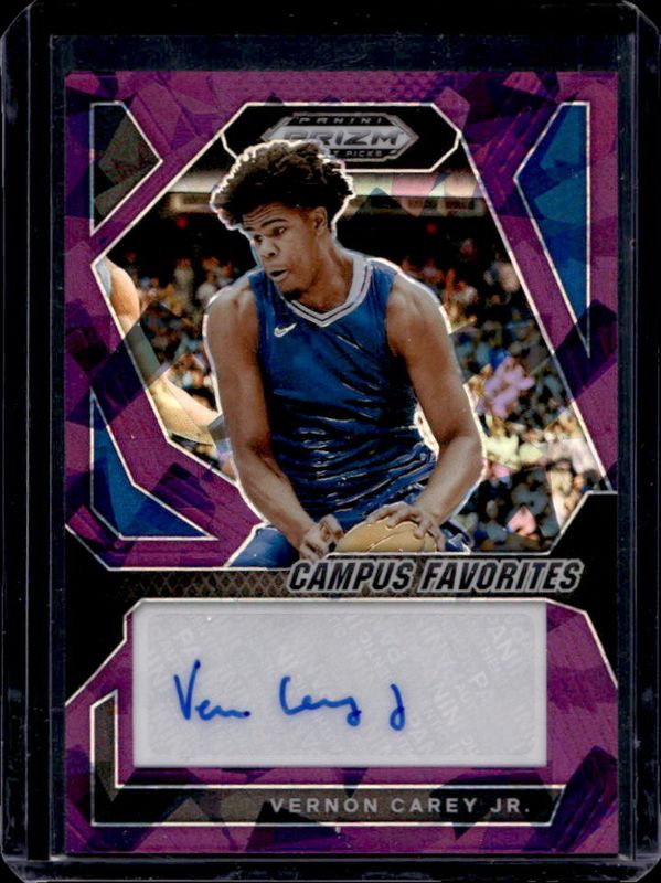 2024 Prizm Draft Picks #CFS-VCJ Campus Favorites Signatures - Purple Ice /99