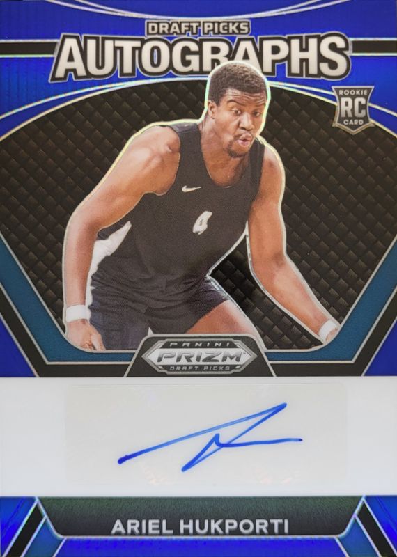 Ariel Hukporti 2024 Prizm Draft Picks #DPA-HUK Draft Picks Autographs - Blue /149 Rookie RAW