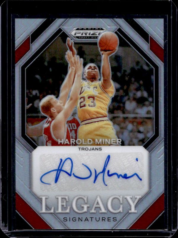 Harold Miner 2024 Prizm Draft Picks #LS-HMN Legacy Signatures - Silver RAW