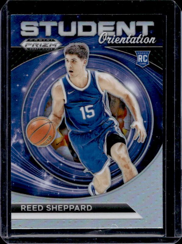 Reed Sheppard 2024 Prizm Draft Picks #15 Kaleidoscopic - Silver Rookie RAW