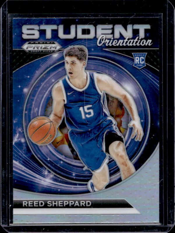 Reed Sheppard 2024 Prizm Draft Picks #19 Student Orientation - Silver Rookie RAW
