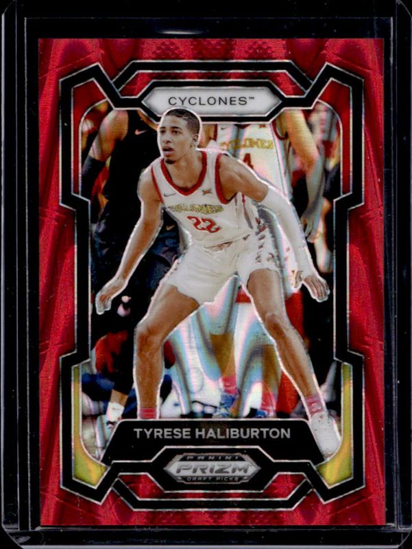 Tyrese Haliburton 2024 Prizm Draft Picks #65 Red Seismic /225 RAW
