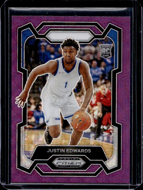 Justin Edwards 2024 Prizm Draft Picks #25 Purple Wave RAW