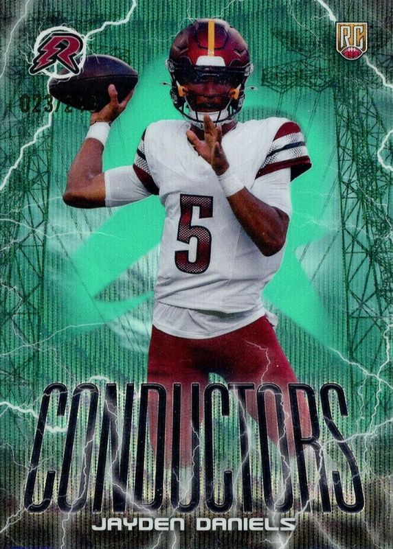 Jayden Daniels 2024 Topps Resurgence #C-6 Conductors - Aqua Surge Refractor /249 Rookie RAW