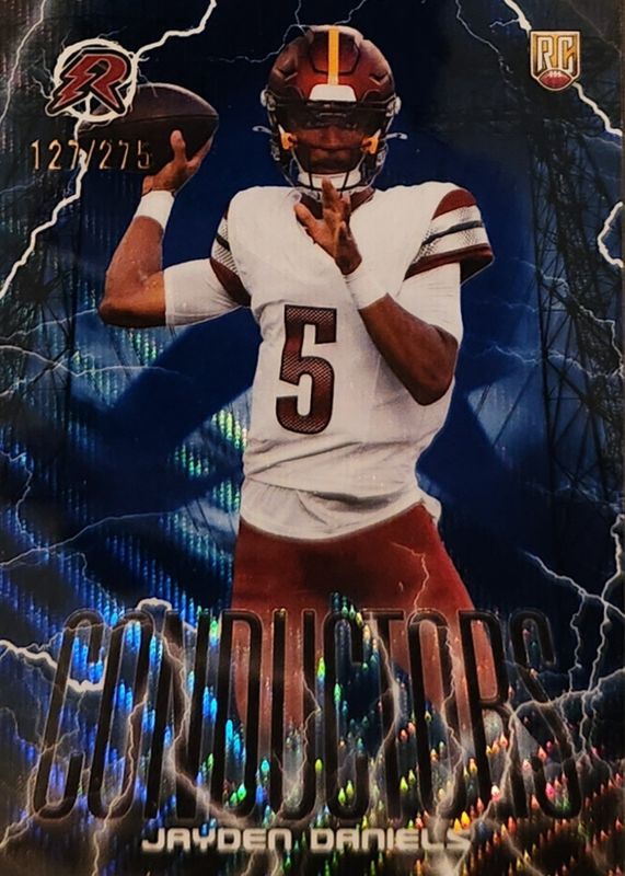 Jayden Daniels 2024 Topps Resurgence #C-6 Conductors - Navy Surge Refractor /275 Rookie RAW