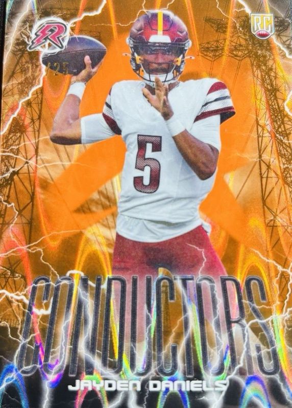 Jayden Daniels 2024 Topps Resurgence #C-6 Conductors - Orange Power Surge Refractor /25 Rookie RAW