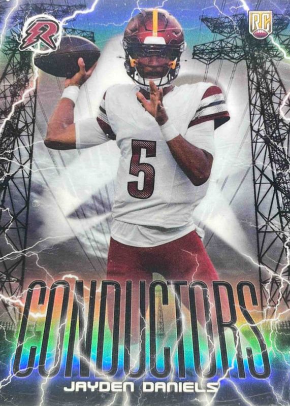 Jayden Daniels 2024 Topps Resurgence #C-6 Conductors - Refractor Rookie RAW