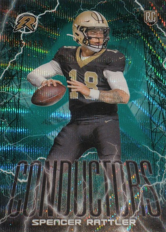 Spencer Rattler 2024 Topps Resurgence #C-9 Conductors - Teal Surge Refractor /149 Rookie RAW