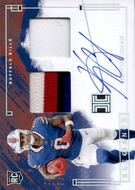 Keon Coleman 2024 Impeccable #RHP-KCN Elegance Rookie Autographs - Helmet & Patch Silver /50 RAW