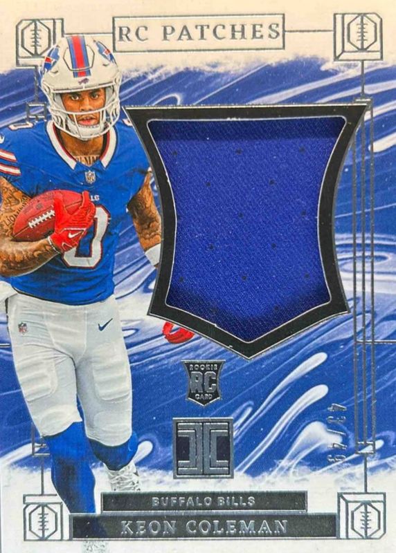 Keon Coleman 2024 Impeccable #RLP-KC RC Logo Patches /49 Rookie RAW