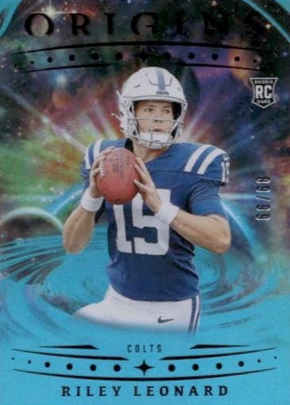 Riley Leonard 2025 Origins #138 Holo Turquoise /99 Rookie RAW