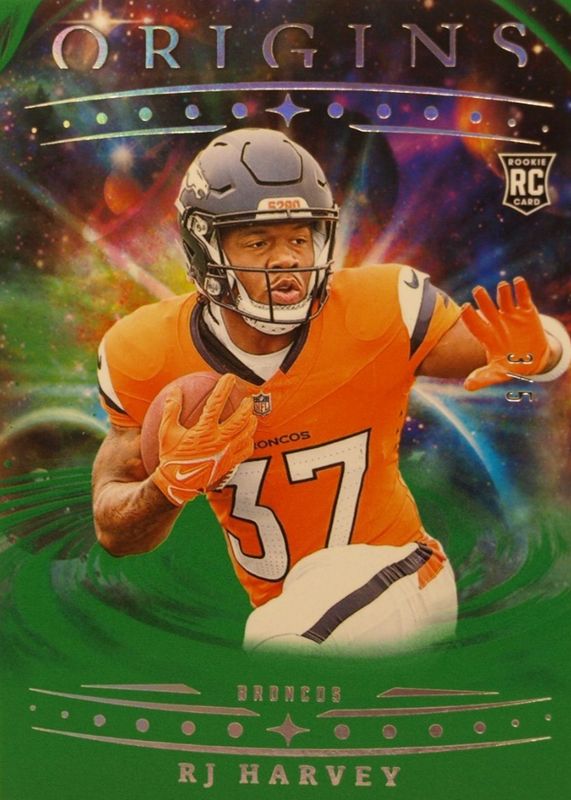 RJ Harvey 2025 Origins #141 Green /5 Rookie RAW