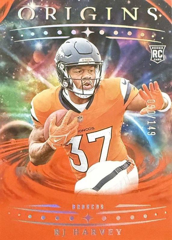 RJ Harvey 2025 Origins #141 Orange /149 Rookie RAW