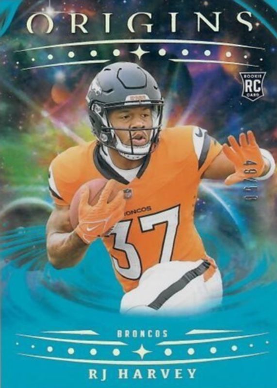 RJ Harvey 2025 Origins #141 Turquoise /50 Rookie RAW