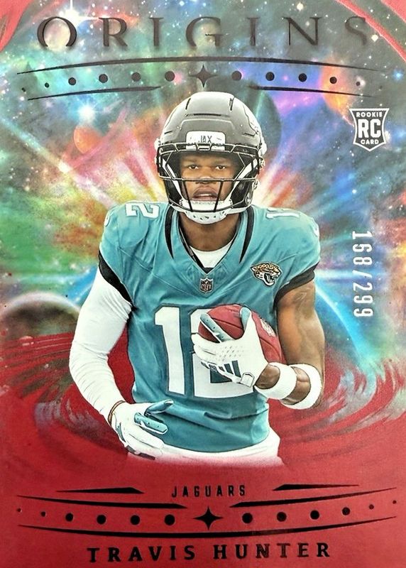 Travis Hunter 2025 Origins #142 Holo Red /299 Rookie RAW