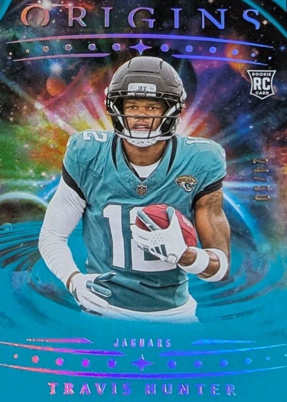 Travis Hunter 2025 Origins #142 Turquoise /50 Rookie RAW