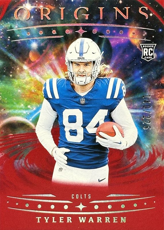 Tyler Warren 2025 Origins #135 Red /225 Rookie RAW