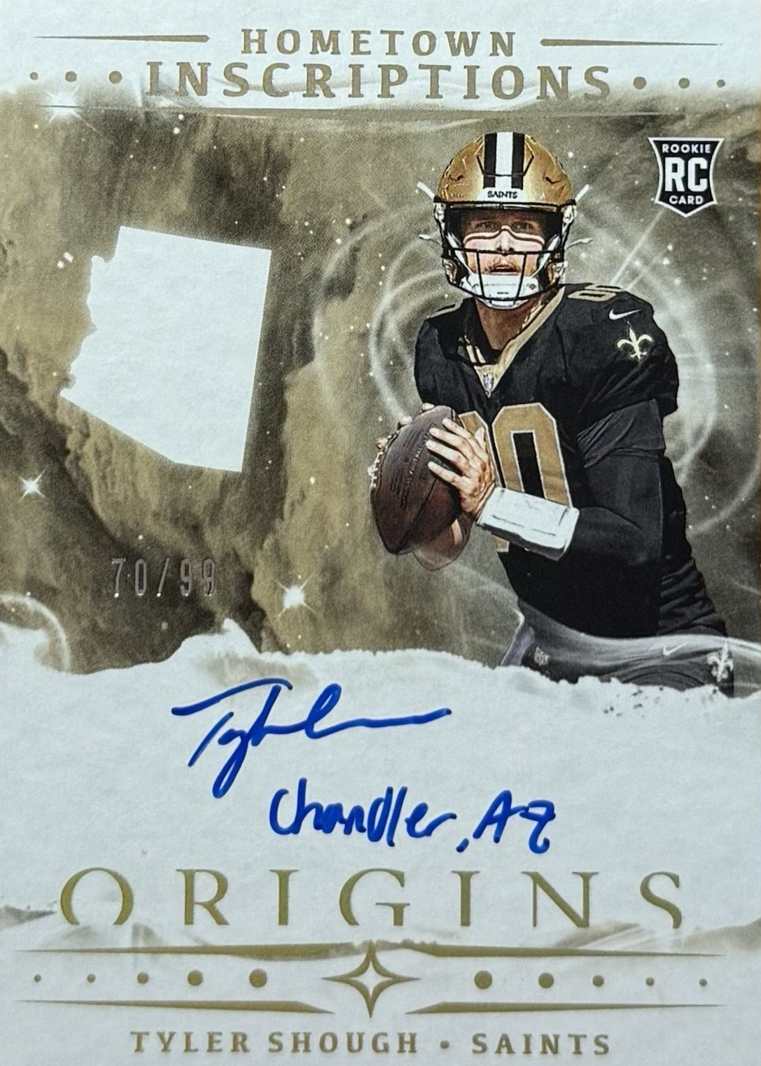 Tyler Shough 2025 Origins #HI-3 Hometown Inscriptions /99 Price Guide ...