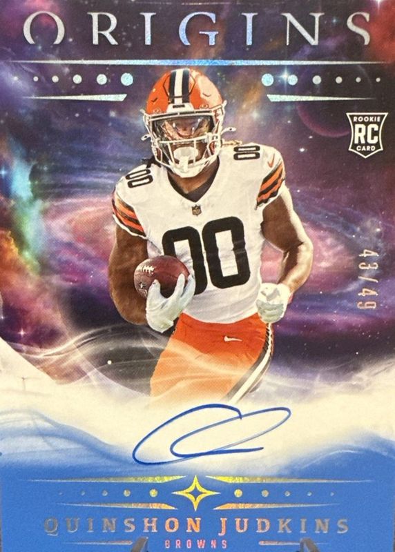 Quinshon Judkins 2025 Origins #RA-QJU Rookie Autographs - Blue /49 RAW