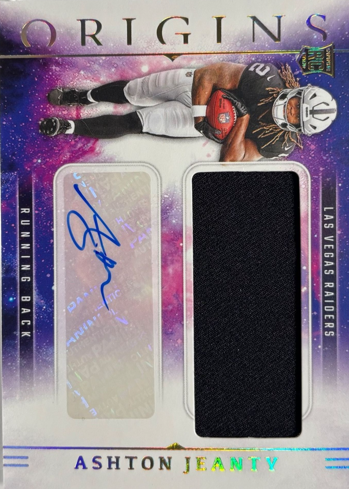 Ashton Jeanty 2025 Origins #RJJ-AJY Rookie Jumbo Patch Autographs Price ...