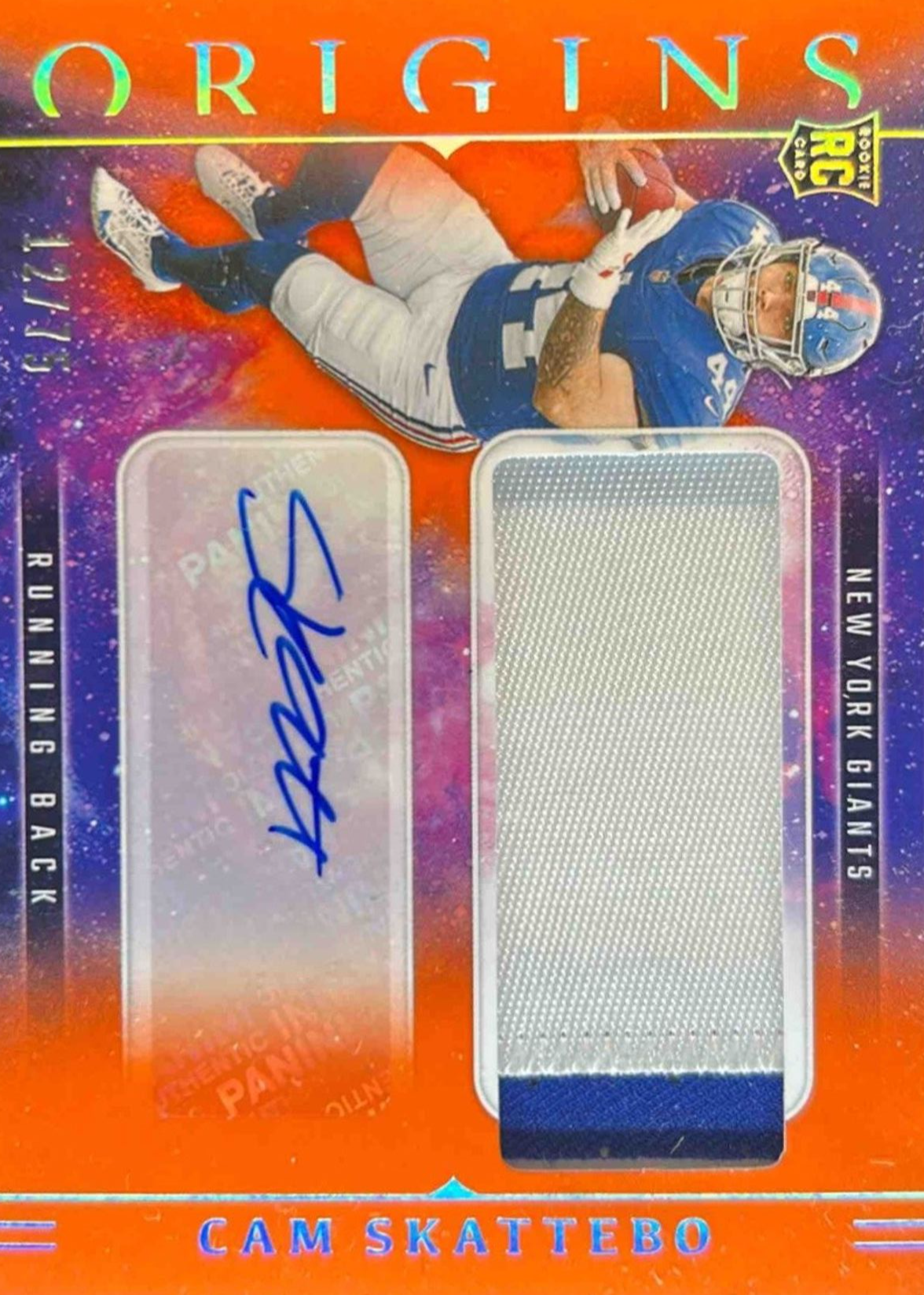Cam Skattebo 2025 Origins #RJJ-CSO Rookie Jumbo Patch Autographs ...