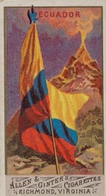 Ecuador 1887 Flags of All Nations (N9) Base RAW