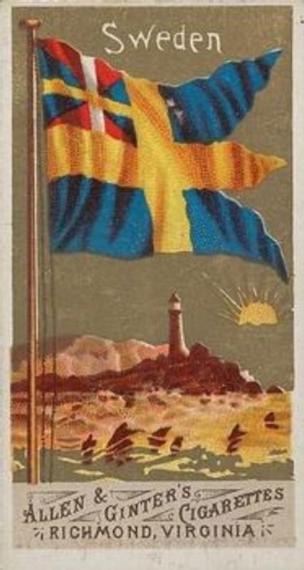Sweden 1887 Flags of All Nations (N9) Base RAW