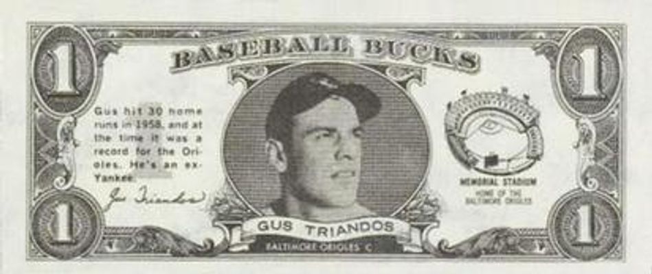 1962 Topps Baseball Bucks Base