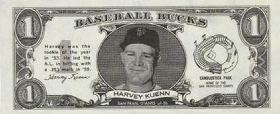 1962 Topps Baseball Bucks Base
