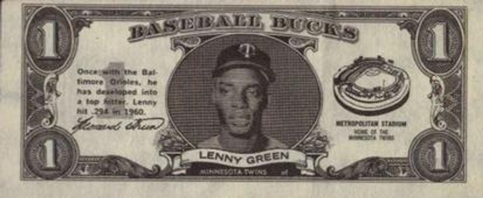 1962 Topps Baseball Bucks Base
